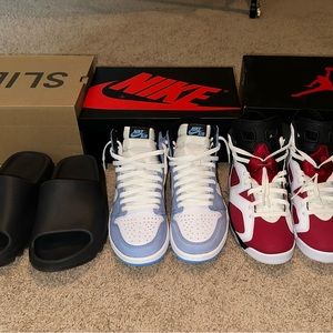 Yeezy slides and Jordans